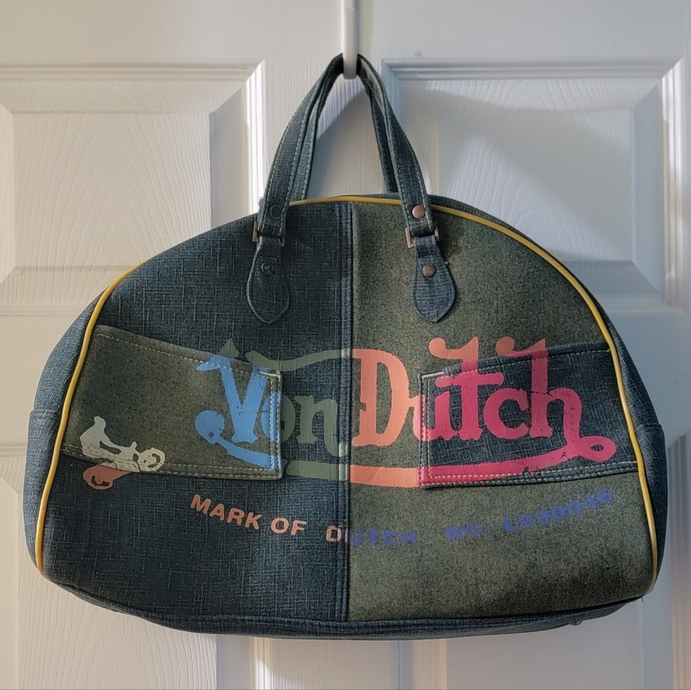 Von Dutch Vintage Denim Bowling-Duffle Bag. Excellent Like New Condition.